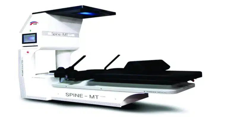 מערכת דיקומפרסיה ממוחשבת Spine-MT: מיטת טיפול עם עמוד בקרה